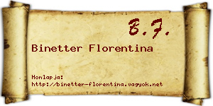 Binetter Florentina névjegykártya